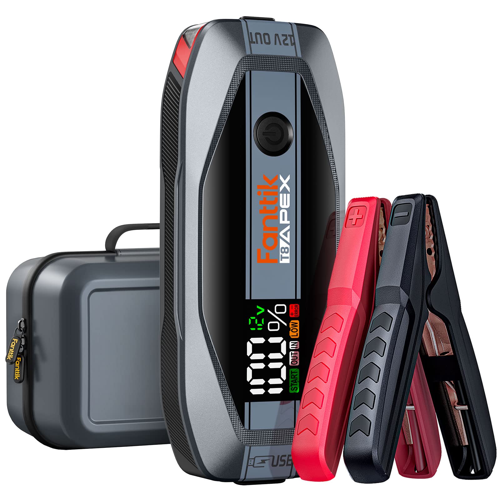 Car jump starter under hood